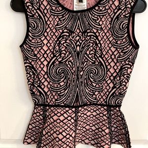 BCBG Maxazria peplum sweater top xs
